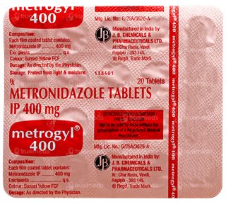 Metrogyl 400mg Strip Of 20 Tablets
