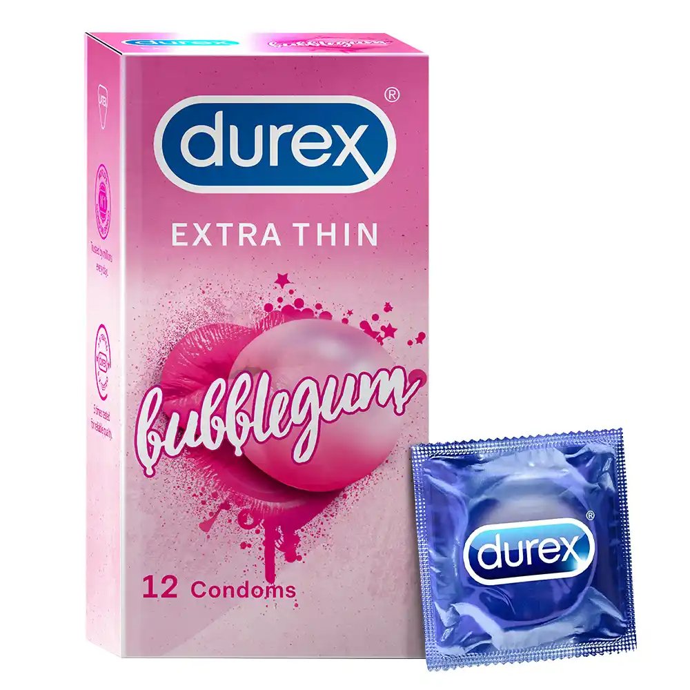 Durex Extra Thin Bubblegum Flavoured - 12 Condoms