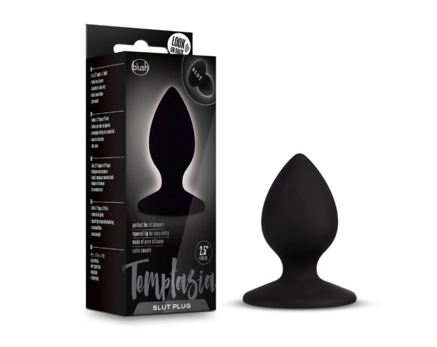 Adultsneed Black Soft Silicone Plug Massager Silicone Massager Medium Massager (Black)