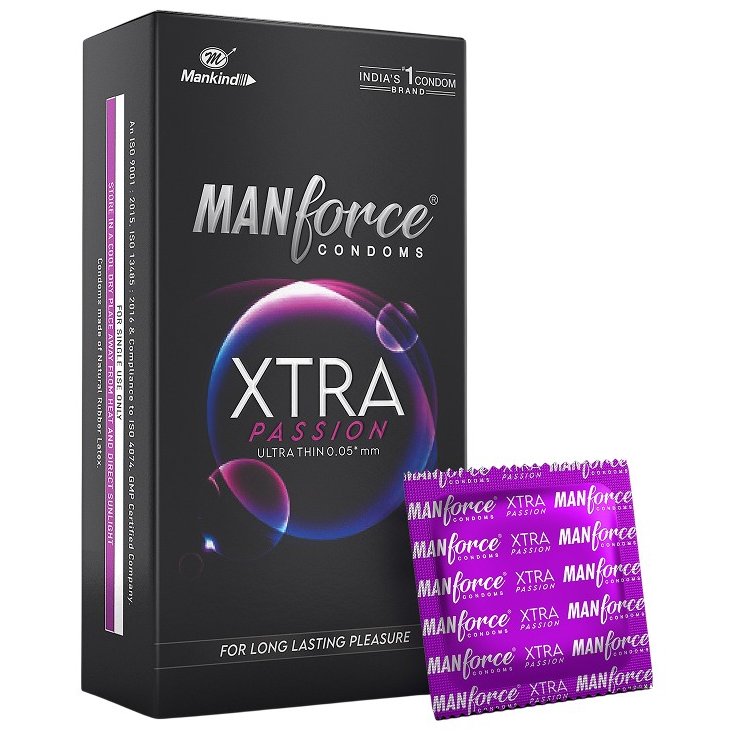 Manforce Xtra Passion Climax Delay Ultra Thin Condom 10 Pcs (Pack of 1)
