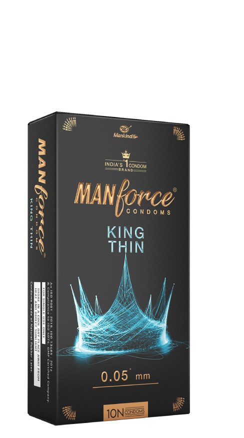 Manforce King Thin Ultra-Thin Unflavoured Condoms, 10 Pieces