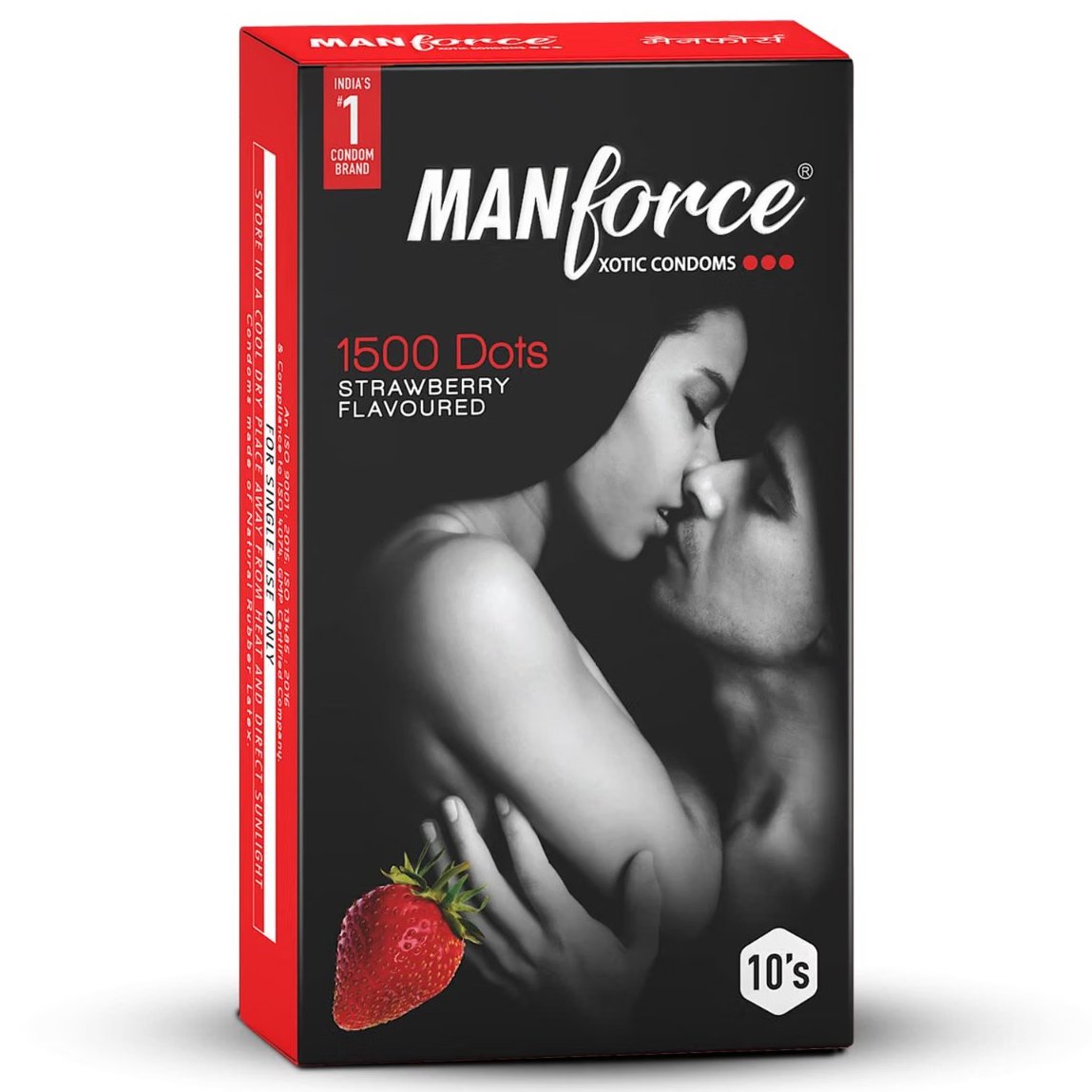 Manforce Xotic Extra Dotted Strawberry Flavoured Condoms 10 pcs