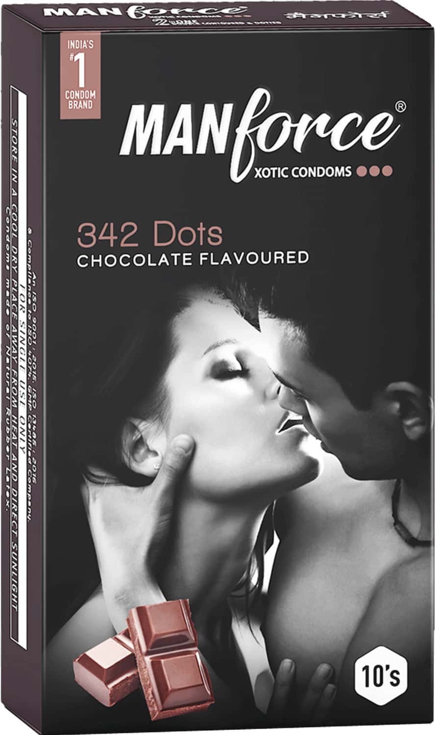 Manforce Xotic 2 in 1 | Contoured, Dotted Chocolate Flavoured Condoms 10 Pcs