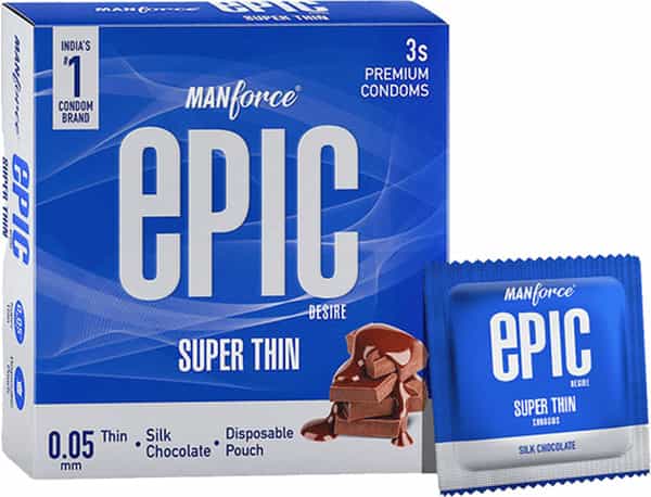 Manforce Epic Desire Super Thin Silk Chocolate Condom (3 Sheets)