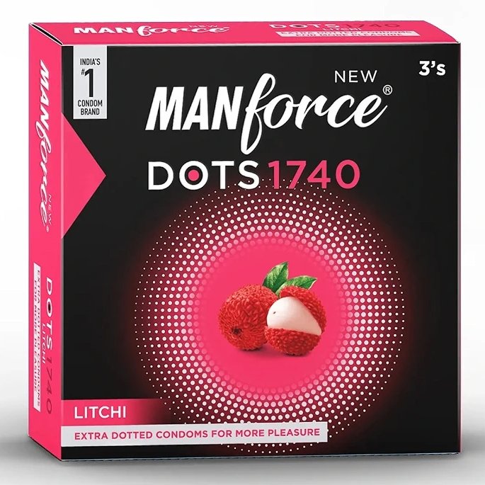 Manforce Dots 1740 Extra Dotted Condoms - Litchi 3's