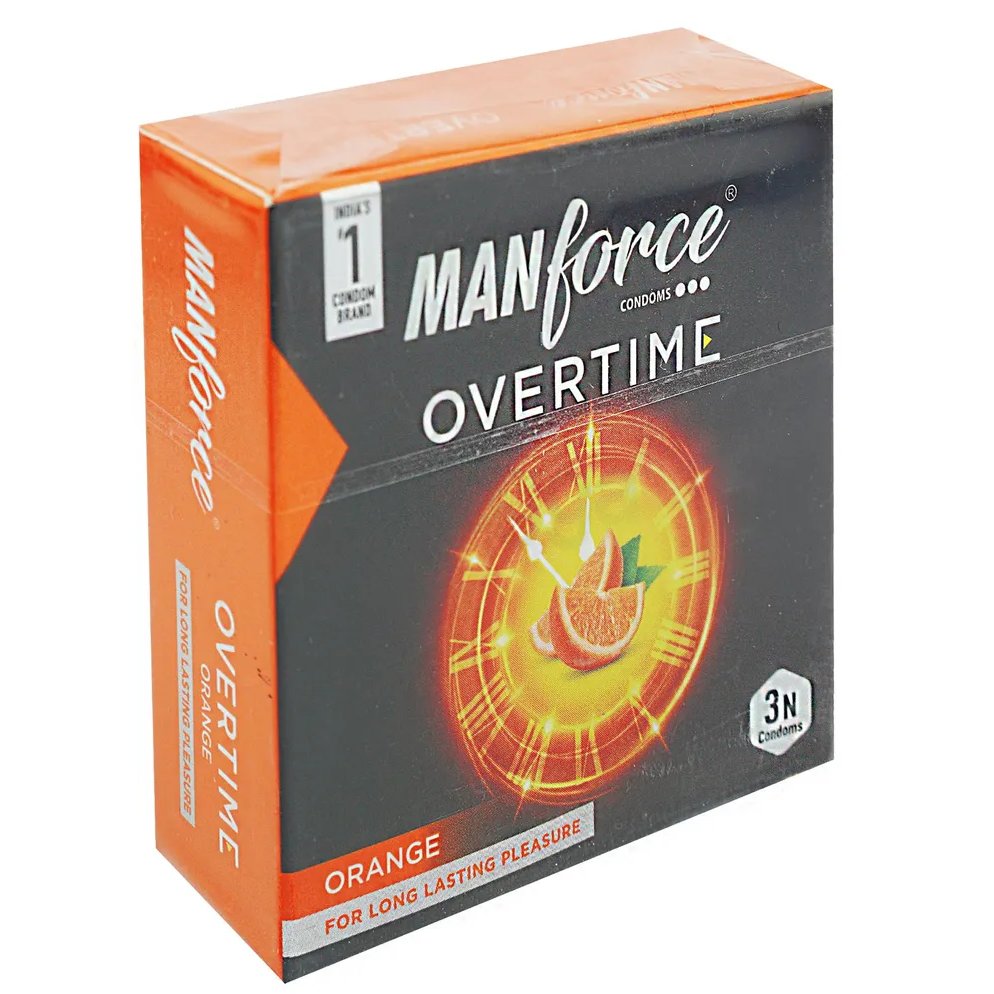 Manforce Overtime Condom | Flavour Orange Pack of 3