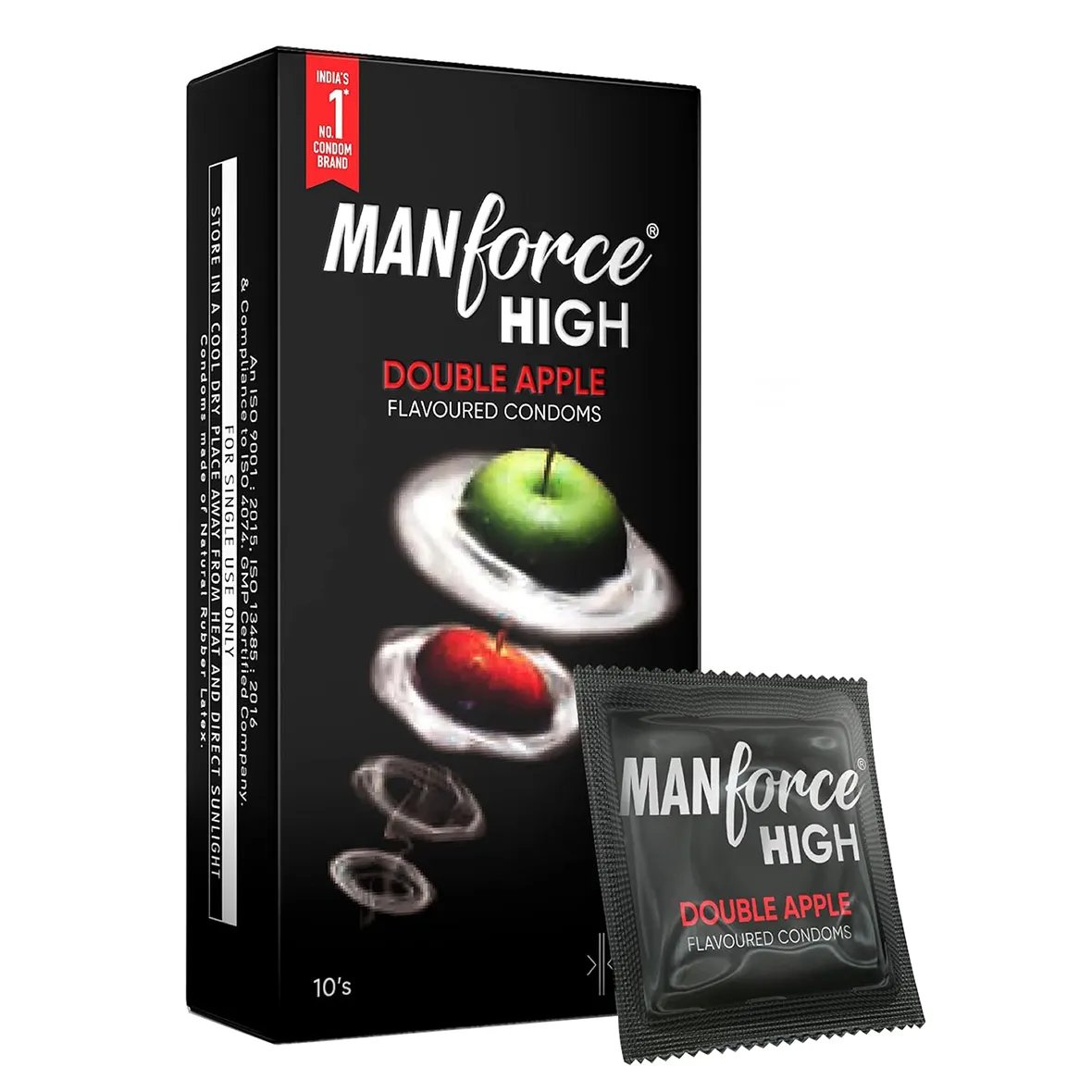 Manforce High Double Apple Flavour Condoms for Men, 10 Count