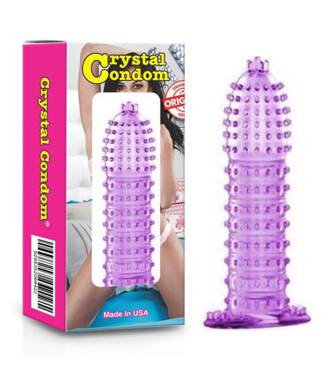 Crystal Reusable Condom Sleeve & Side Stimulator for Adults